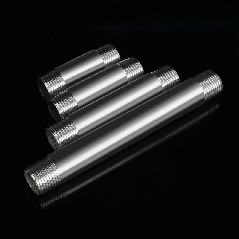 Fitvell 304 Stainless Steel Nipple Pipe Fitting 3/4" NPT X 3/4" NPT Male Thread Cast Pipe Fittings 4" 100mm Length Pack of 2 - Image 2